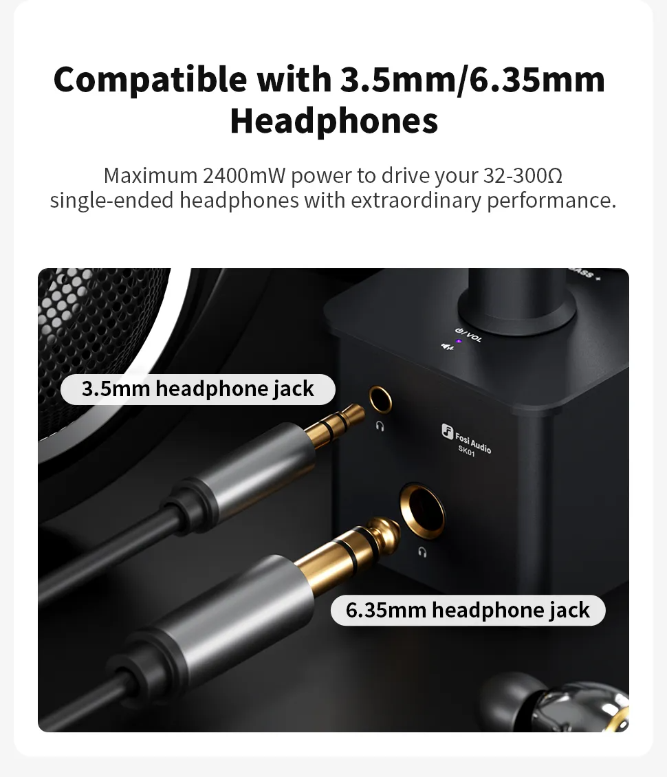 Fosi Audio SK01: Headphone amplifier and preamplifier with battery