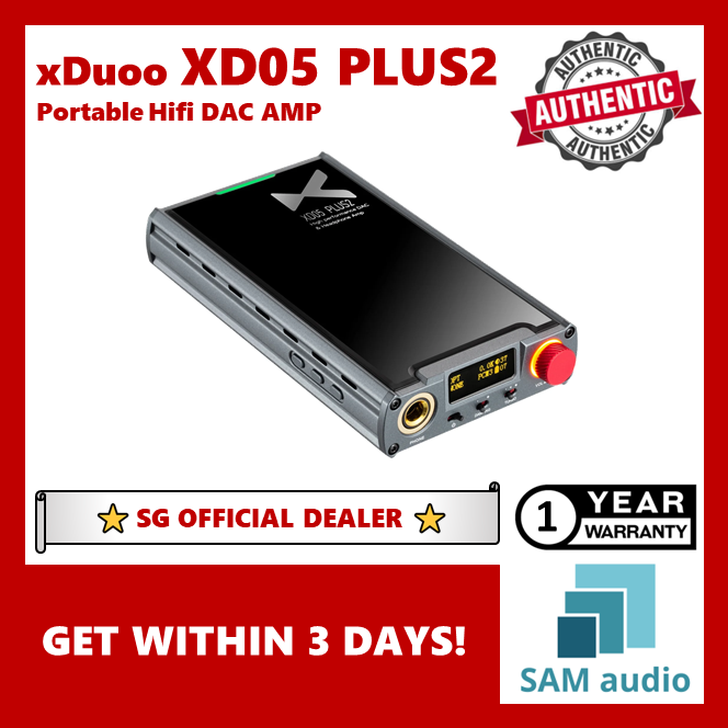 XDuoo XD05 Plus2 DAC Amplificatore Portatile Per Cuffie – Ingresso Bluetooth 5.1 LDAC, USB, Coassiale E Ottico, Chip AK4493SEQ, 1200mW, Batteria 5000mAh