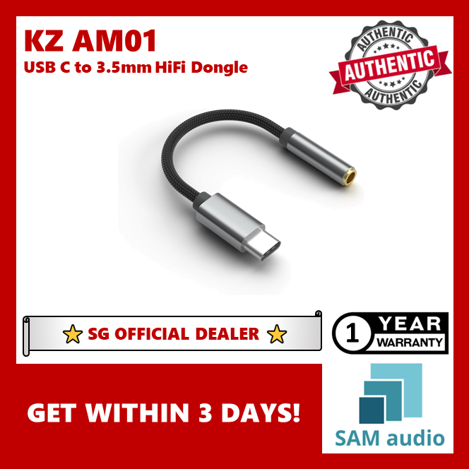 [🎶SG] KZ AM01 KZ's First Portable Decoding Amplifier Hifi USB C Dongle