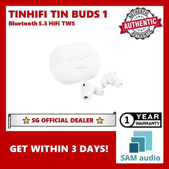 [🎶SG] TINHIFI TIN BUDS 1 (TINBUDS 1) BLUETOOTH 5.3 HI-FI True Wireless TWS