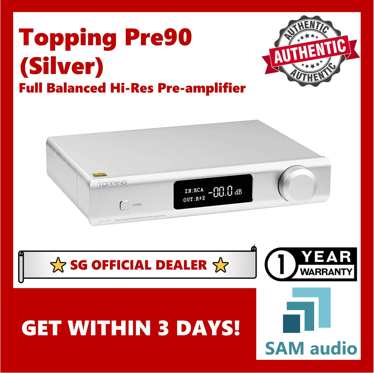 TOPPING Pre90 アンプ 🎶SG] TOPPING Pre90 Balanced Preamplifier – SAM Audio SG