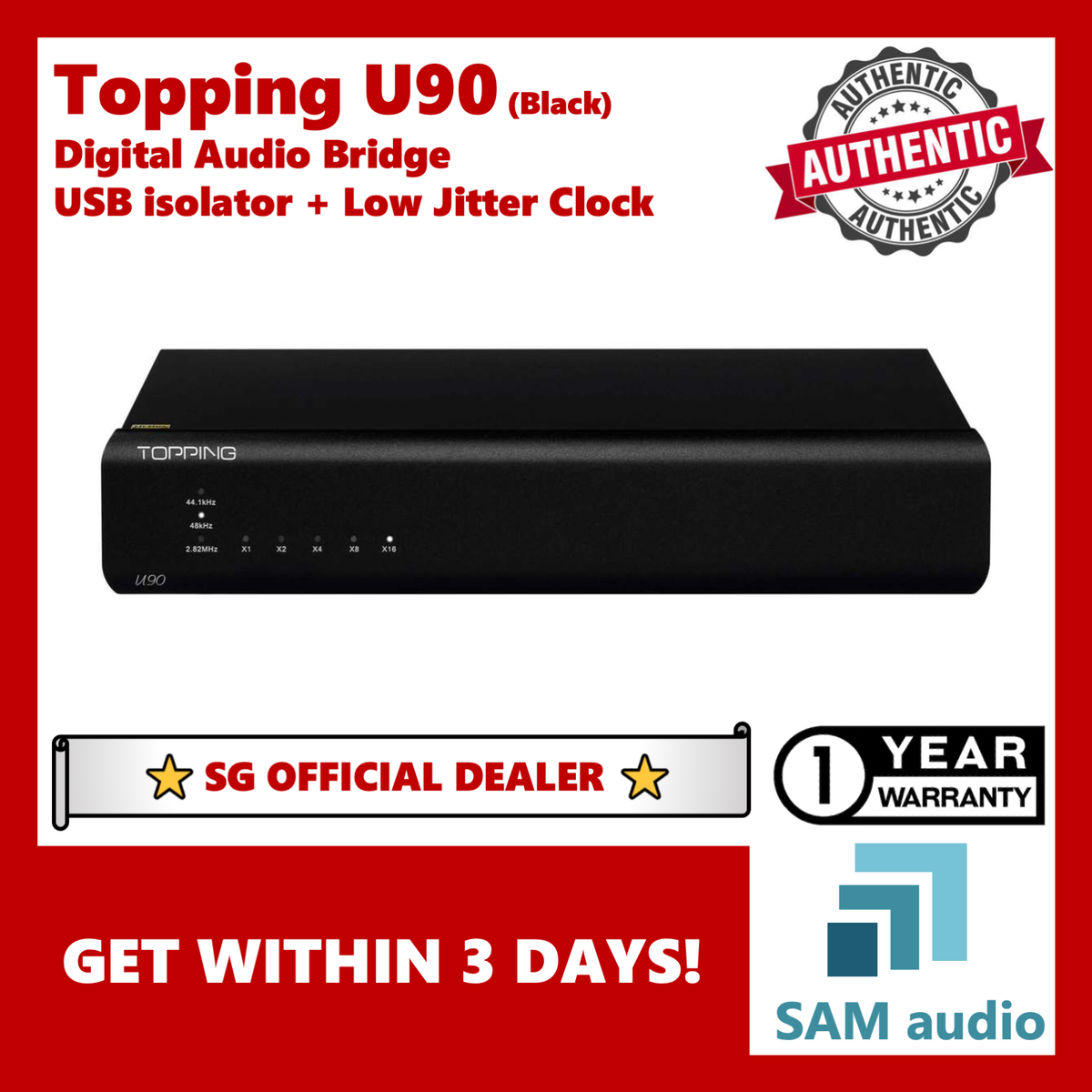 ????SG] Topping U90, USB audio Bridge, Low jitter clock, digital audio s –  SAM Audio SG