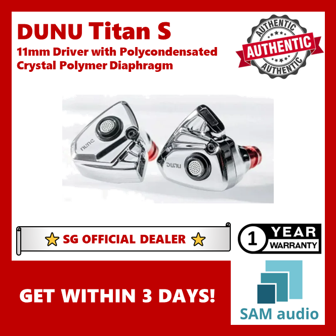 🎶SG] DUNU TITAN S Earphone IEM 11mm Dynamic Driver Earbuds 0.78mm