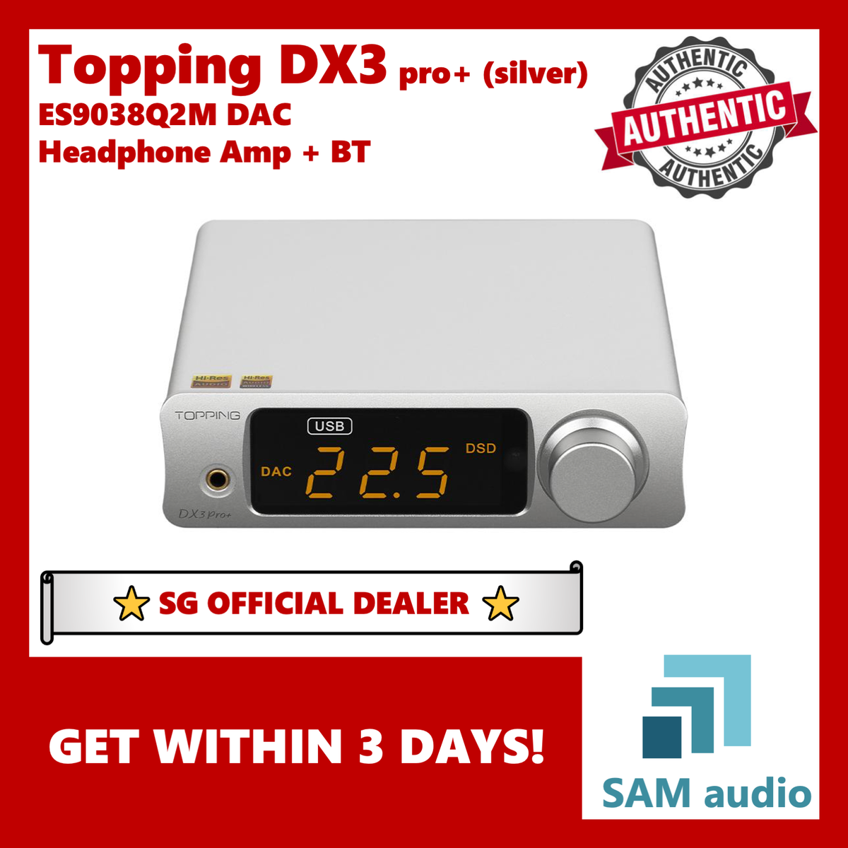 🎶SG] TOPPING DX3 Pro+ ES9038Q2M DAC, NFCA Headphone Amplifier