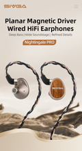 Load image into Gallery viewer, [🎶SG] SIVGA NIGHTINGALE PRO - Planar Magnetic Driver Wired HiFi Earphones
