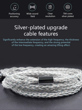 Load image into Gallery viewer, [🎶SG] KZ EARPHONES CABLE 8 CORE SILVER / BLUE HYBRID  784 CORES SILVER PLATED UPGRADE CABLE

