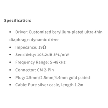 Load image into Gallery viewer, [🎶SG] Moritz DRAGON - Beryllium-Plated Dynamic Driver In-Ear Monitor
