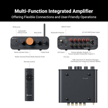 Load image into Gallery viewer, [🎶SG] FOSI AUDIO HT4S Bluetooth Amplifier For Outdoor Speakers, 4 Channel Power Amp For Bass Shaker With Remote Control
