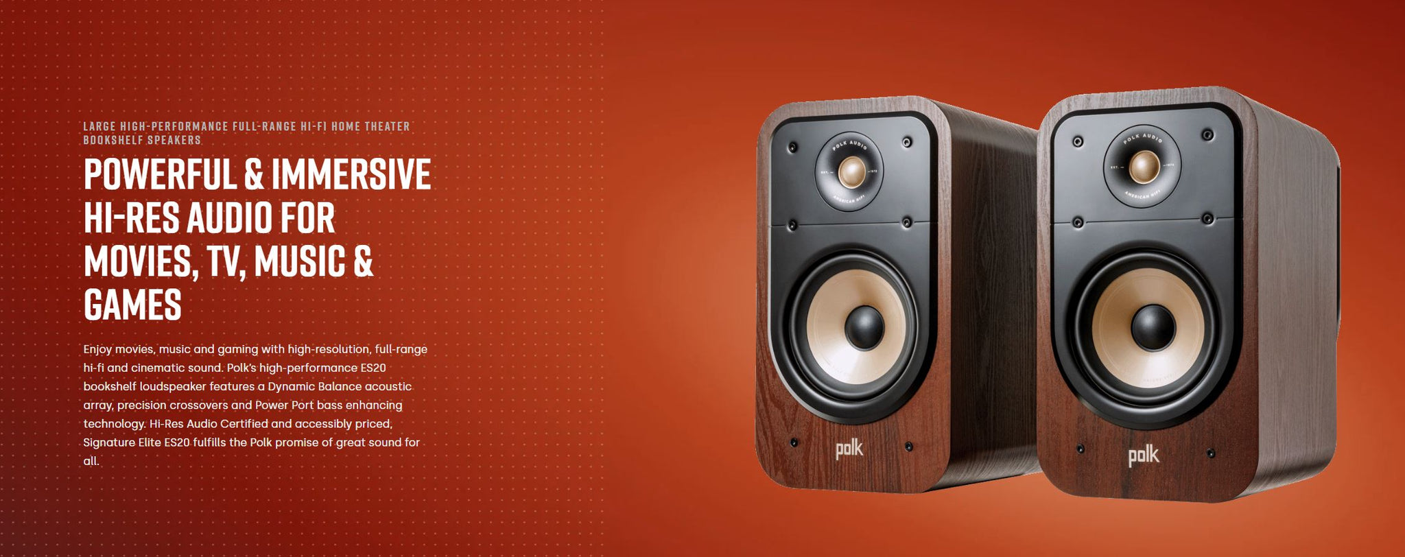 🎶SG] Polk Audio Signature Elite ES20 - Bookshelf Speakers – SAM