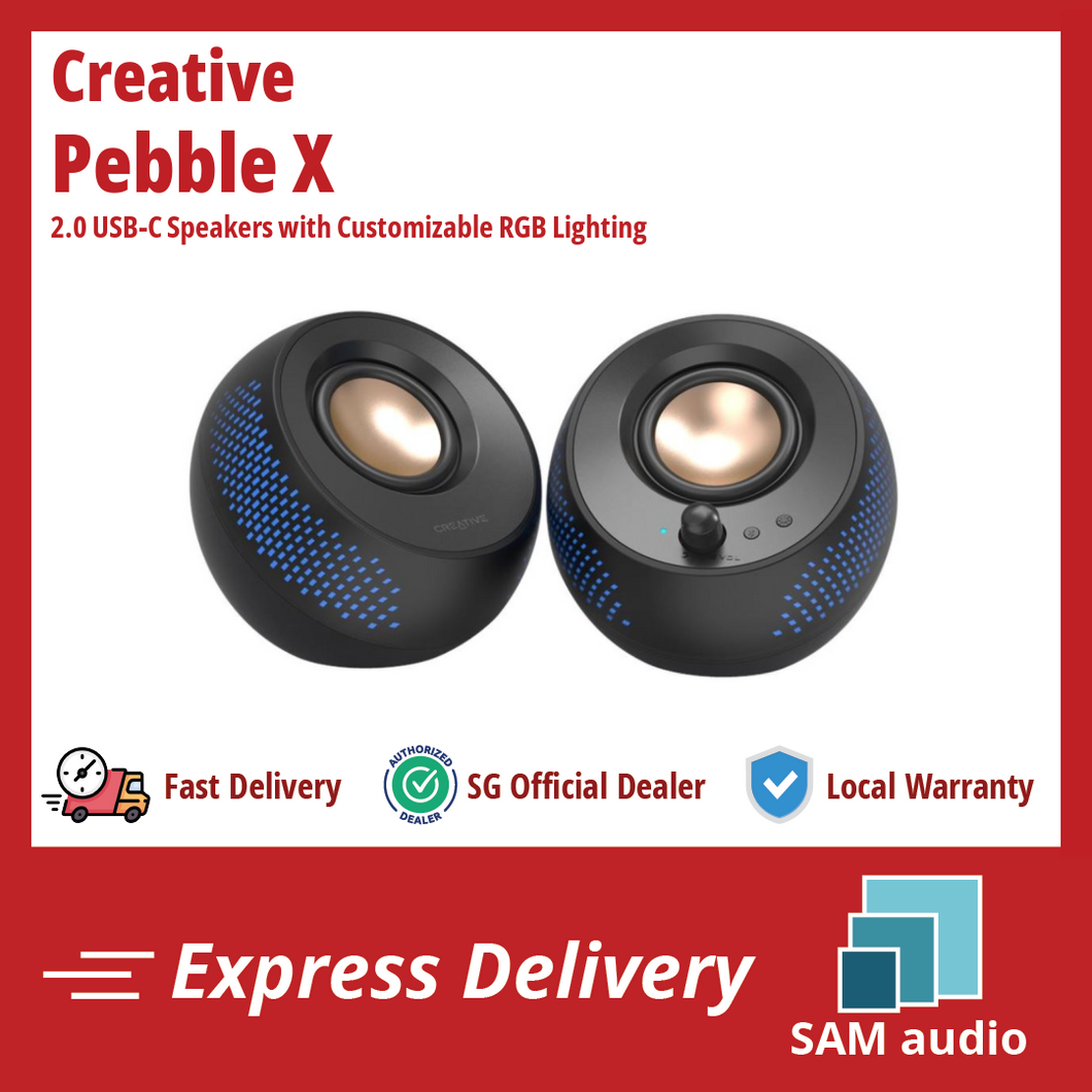 [🎶SG] Creative Pebble X - 2.0 USB-C Speakers with Customizable RGB Lighting