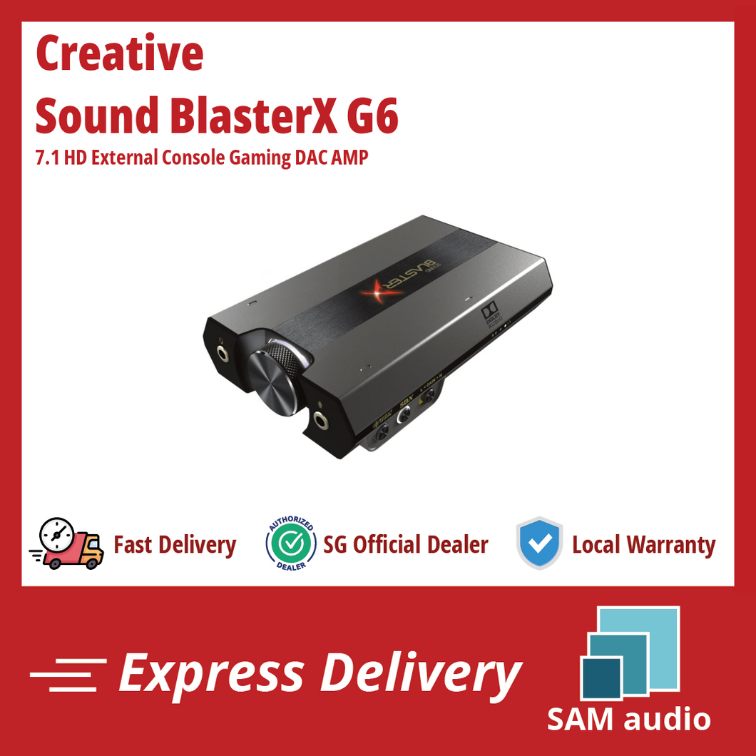 [🎶SG] CREATIVE SOUND BLASTERX G6 7.1 HD External Console Gaming DAC AMP
