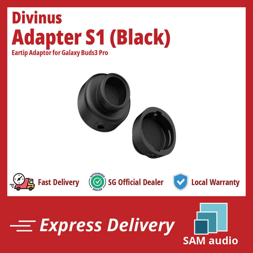 [🎶SG] DIVINUS ADAPTER S1 BLACK - Eartip Adaptor for Galaxy Buds3 Pro