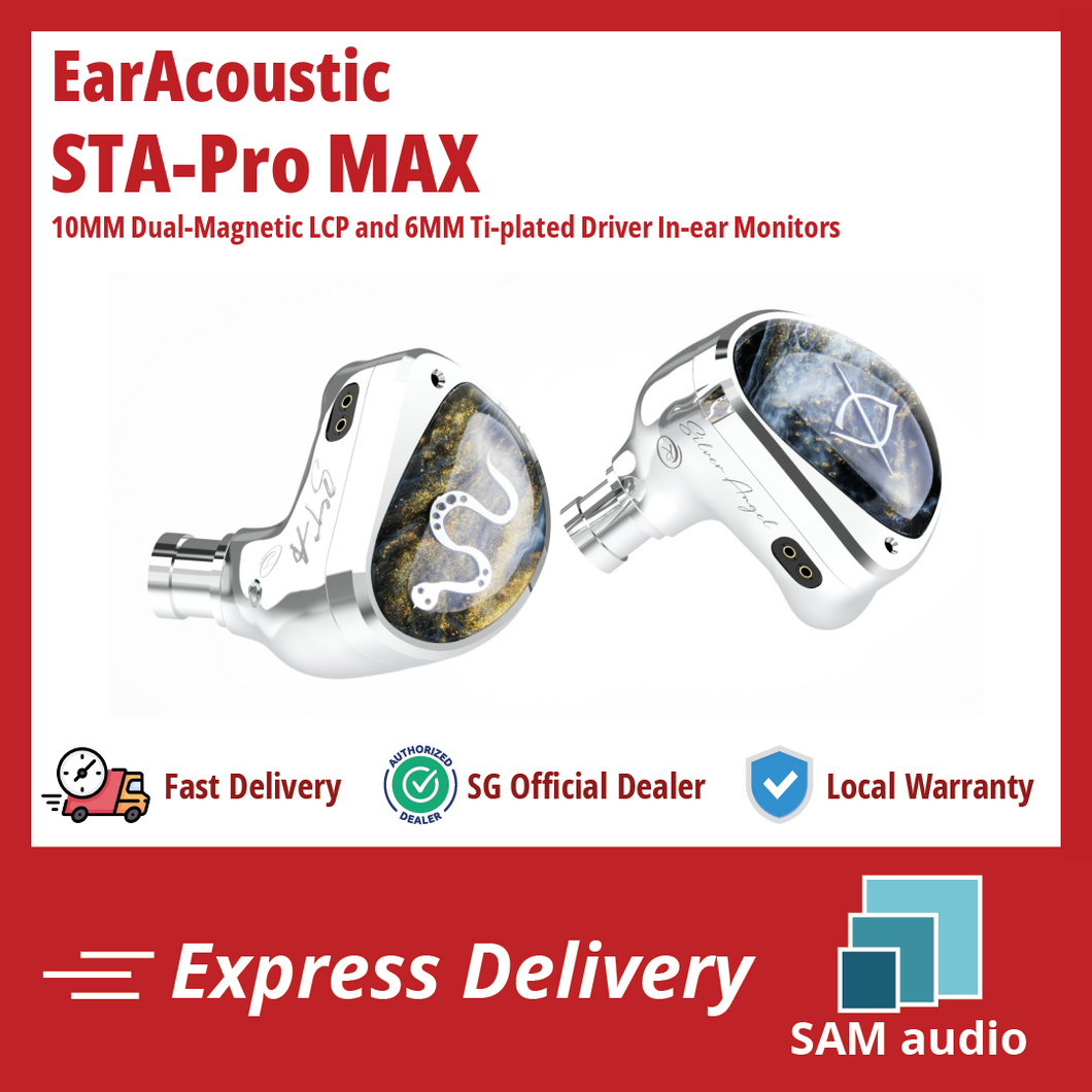 [🎶SG] EARACOUSTIC AUDIO STA-PRO MAX 10MM Dual-Magnetic LCP and 6MM Ti-plated Driver In-ear Monitors