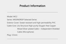 Load image into Gallery viewer, [🎶SG] MOONDROP MC2 Microphone IEM Upgrade Cable
