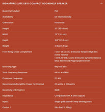 Load image into Gallery viewer, [🎶SG] Polk Audio Signature Elite ES15 - Compact Bookshelf Speakers
