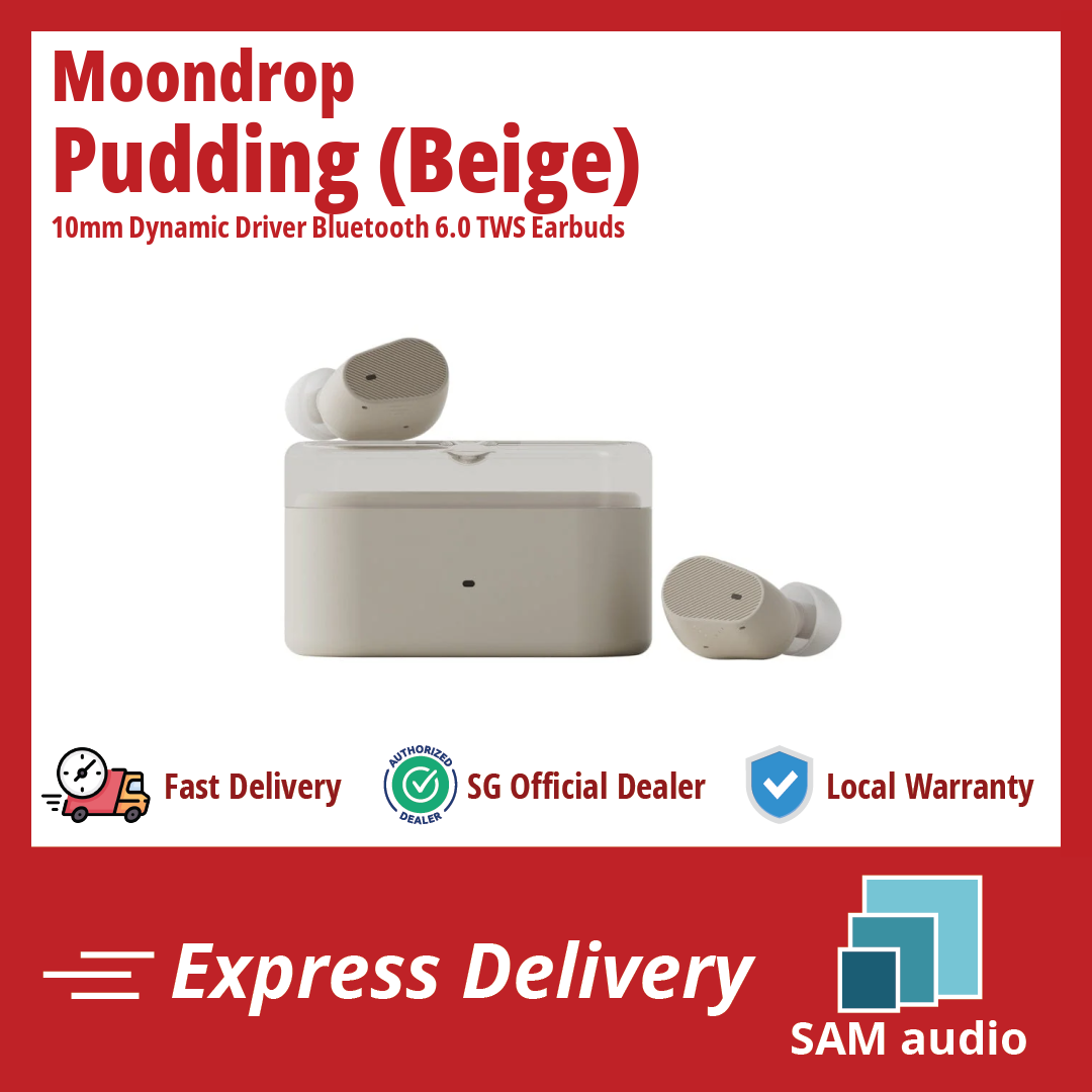 [🎶SG] MOONDROP PUDDING - 10mm Dynamic Driver Bluetooth 6.0 TWS Earbuds ...