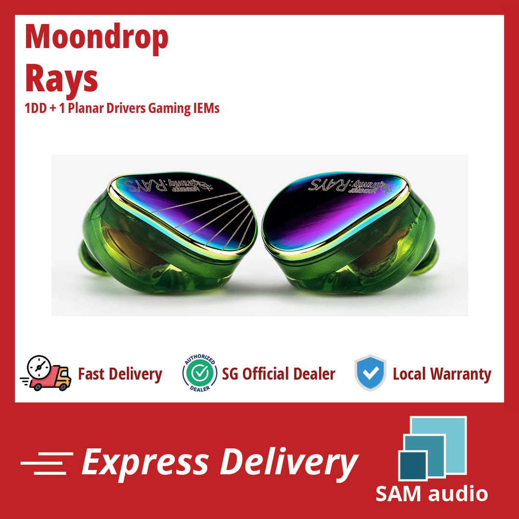 [🎶SG] MOONDROP RAYS 1DD + 1 Planar Drivers Gaming IEMs