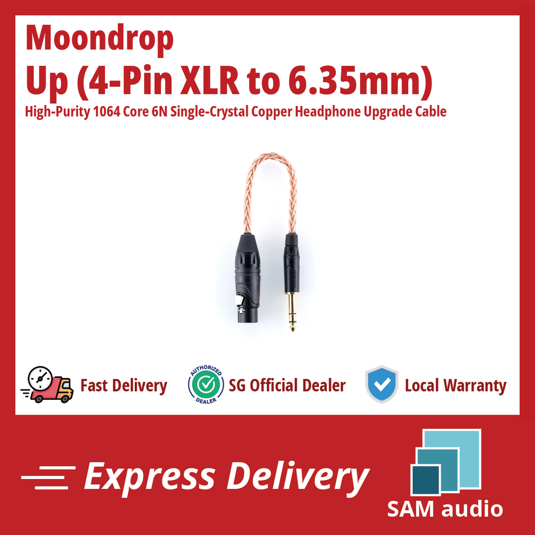 [🎶SG] MOONDROP UP High-Purity 1064 Core 6N Single-Crystal Copper Headphone Upgrade Cable