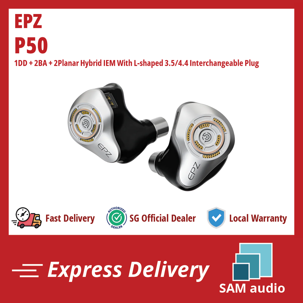 [🎶SG] EPZ P50 1 DD + 2 BA + 2 Planar Hybrid IEM With L-shaped 3.5/4.4 Interchangeable Plug