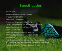 Load image into Gallery viewer, [🎶SG] AFUL PERFORMER 5+2 / PERFORMER 7 - 2 Dynamic + 4 BA + 1 Micro Planar Driver IEM
