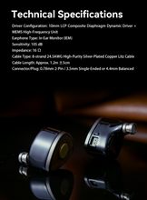 Load image into Gallery viewer, [🎶SG] ARISYN BAI YONG (BAIYONG) - 10mm LCP Composite Diaphragm Dynamic Driver + MEMs IEMs
