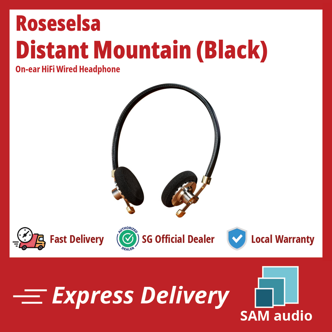 [🎶SG] ROSESELSA DISTANT MOUNTAIN On-ear HiFi Wired Headphones OOTD Vintage Headset Metal Headphones MMCX 3.5mm