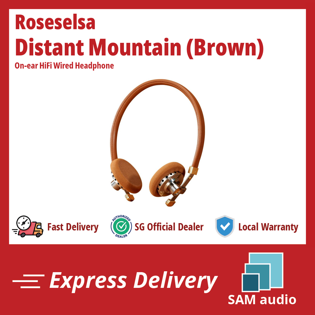 [🎶SG] ROSESELSA DISTANT MOUNTAIN On-ear HiFi Wired Headphones OOTD Vintage Headset Metal Headphones MMCX 3.5mm