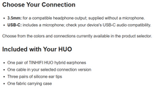 Load image into Gallery viewer, [🎶SG] TINHIFI HUO - 1DD + 1BA Hybrid IEM
