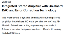 Load image into Gallery viewer, [🎶SG] UNITRA WSH-605 - Integrated Stereo Amplifier with On-Board DAC and Error Correction Technology
