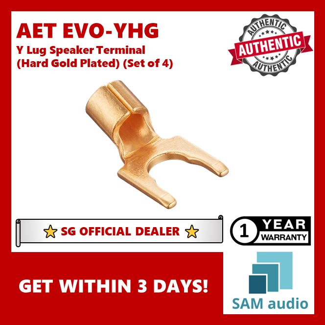 [🎶SG] AET EVO-YHG (EVO YHG) Y Lug Speaker Terminal Plug Hard Gold Plated (Set of 4)