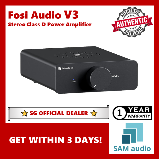 Fosi Audio V3 Budget Stereo Amplifier Home Audio 300 Watts x2