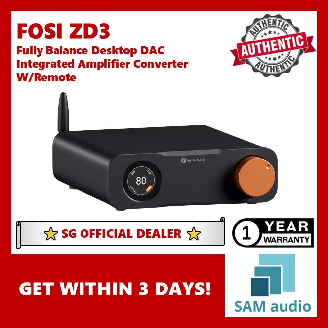 [🎶SG] FOSI AUDIO ZD3 Bluetooth Desktop DAC Preamp ARC Input, ES9039Q2M Fully Balanced Digital for Home Stereo Amplifier with Remote