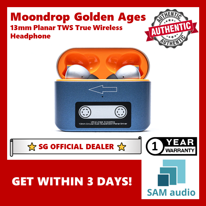 [🎶SG] MOONDROP GOLDEN AGES 13mm Planar TWS True Wireless Headphone