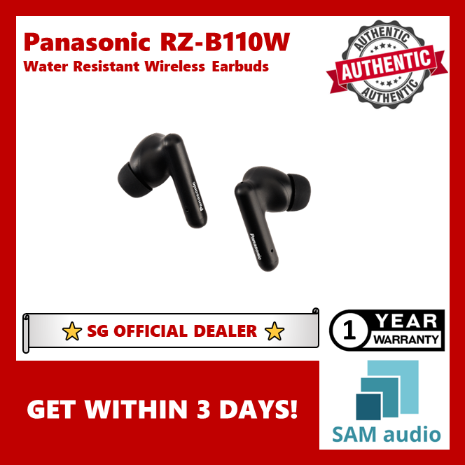 [🎶SG] PANASONIC RZ-B110W (B110W) Water Resistant Wireless Earbuds