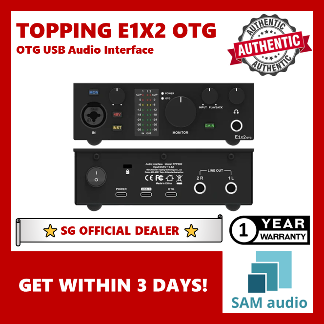 [🎶SG] TOPPING E1x2 OTG USB Audio Interface