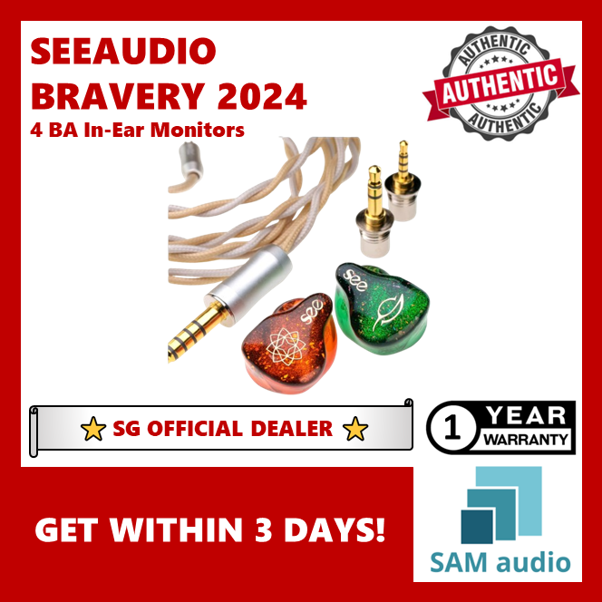 🎶SG] SEEAUDIO BRAVERY 2024 - 4BA In-Ear Monitors IEM – SAM