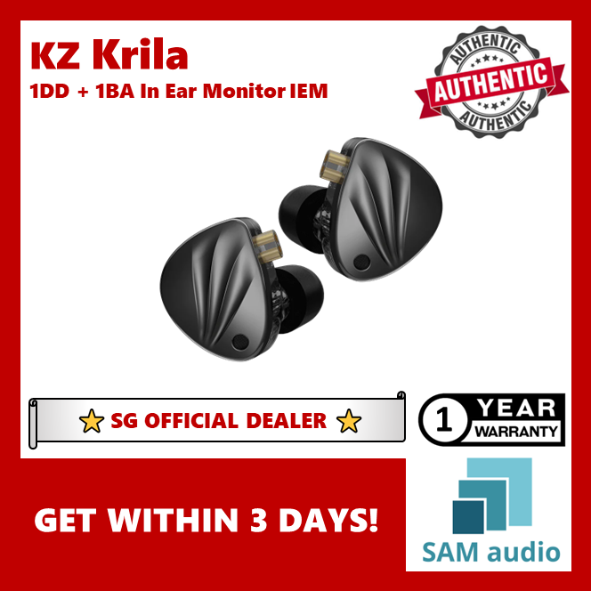 [🎶SG] KZ Krila 1DD + 1BA In Ear Monitors IEM With MIC