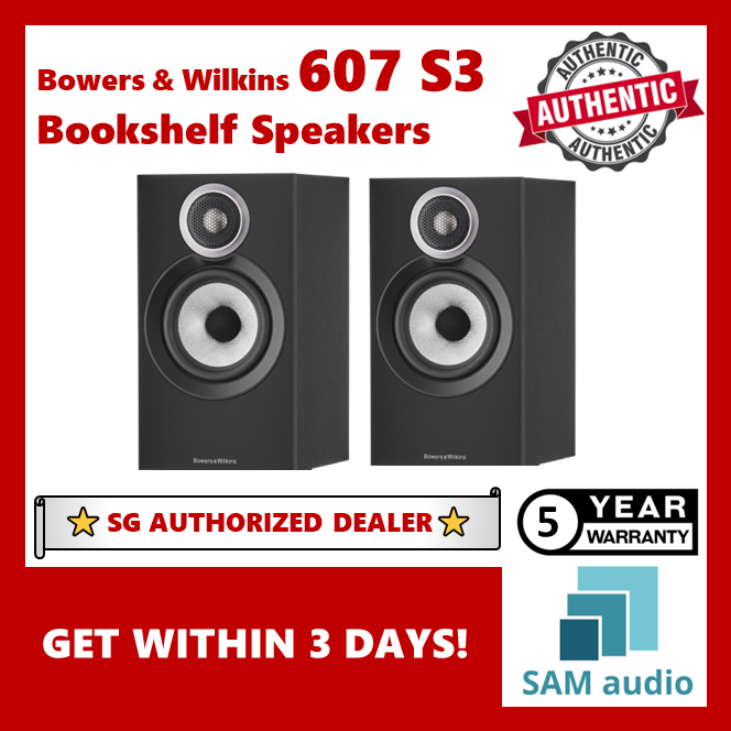 [🎶SG] Bowers & Wilkins 607 S3 Bookshelf Speakers - 1 Pair (B&W)