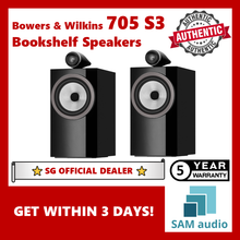 Load image into Gallery viewer, [🎶SG] Bowers &amp; Wilkins 705 S3 Stand Mount Bookshelf Speakers - 1 Pair (B&amp;W)
