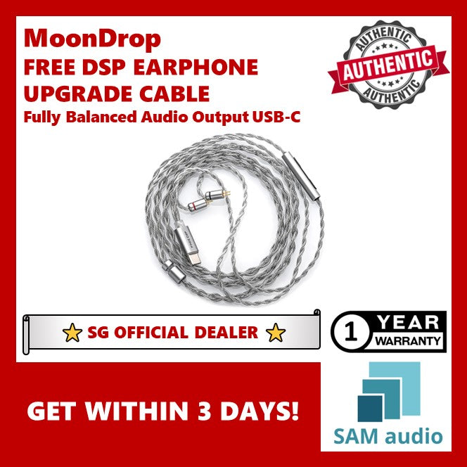 [🎶SG] MOONDROP FREE DSP EARPHONE UPGRADE CABLE Fully Balanced Audio Output USB-C