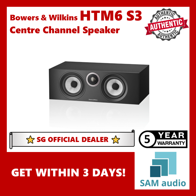 [🎶SG] Bowers & Wilkins HTM6 S3 Center Channel Speaker (B&W)