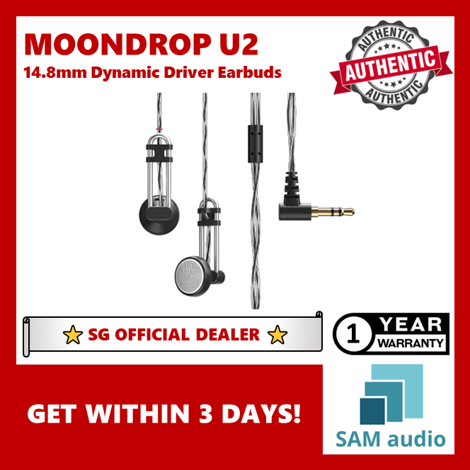 [🎶SG] MOONDROP U2 14.8mm Dynamic Driver Earbuds