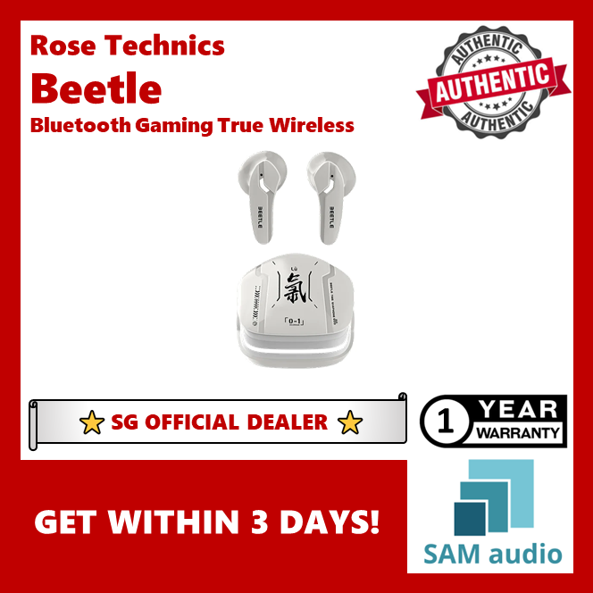 [🎶SG] ROSESELSA (ROSE TECHNICS) BEETLE True Wireless Bluetooth Gaming Earbuds (TWS)