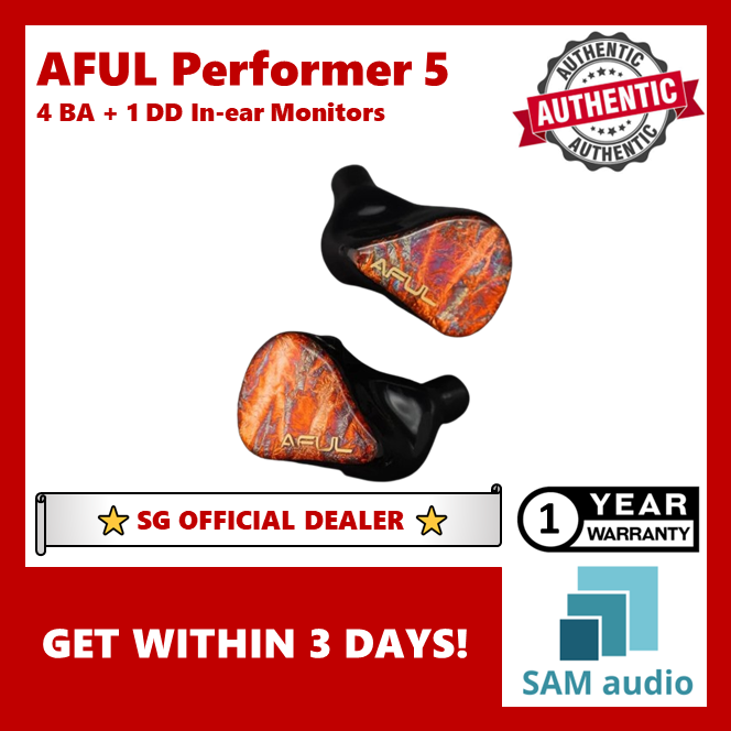 [🎶SG] AFUL Performer 5 (Performer5) 4 Balanced Armature + 1 Dynamic Driver In-ear Monitors