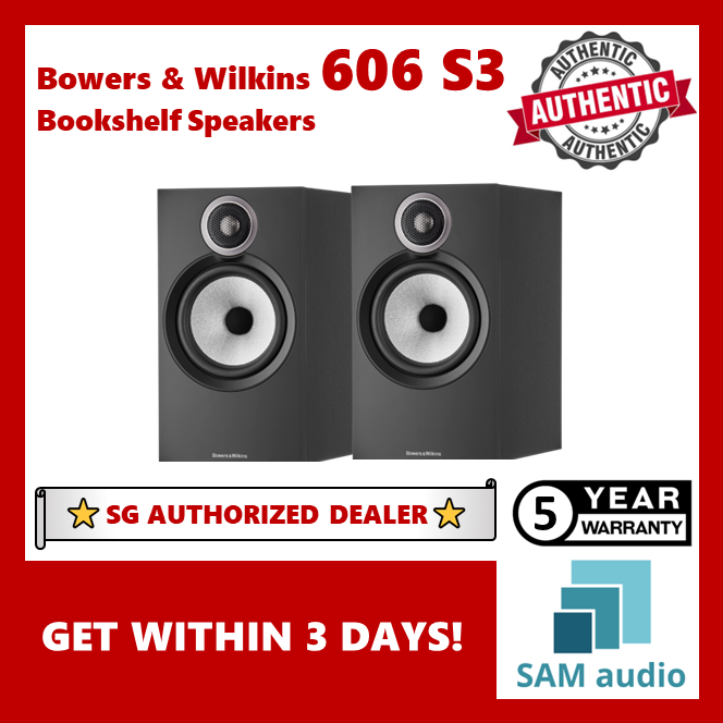 [🎶SG] Bowers & Wilkins 606 S3 Bookshelf Speakers - 1 Pair (B&W)