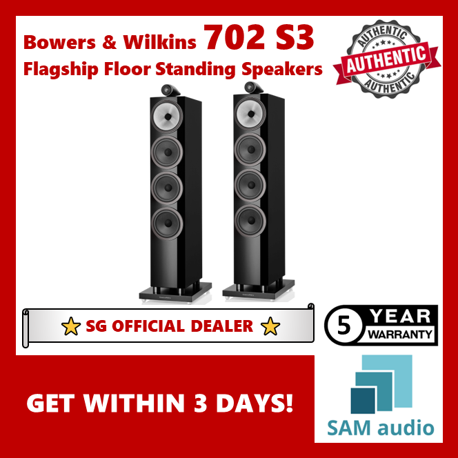 [🎶SG] Bowers & Wilkins 702 S3 Flagship Floor Standing Speakers - 1 Pair (B&W)