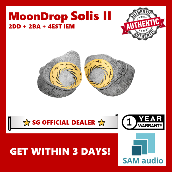 [🎶SG] MOONDROP Solis II (Solis 2) 2DD + 2BA + 4EST In-ear Monitor IEM