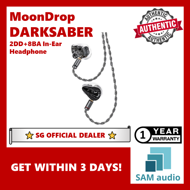 [🎶SG] MOONDROP DARKSABER 2DD + 8BA In-Ear Monitor