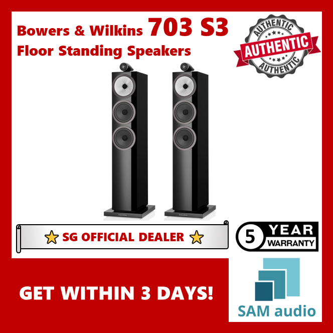 [🎶SG] Bowers & Wilkins 703 S3 Floor Standing Speakers - 1 Pair (B&W)