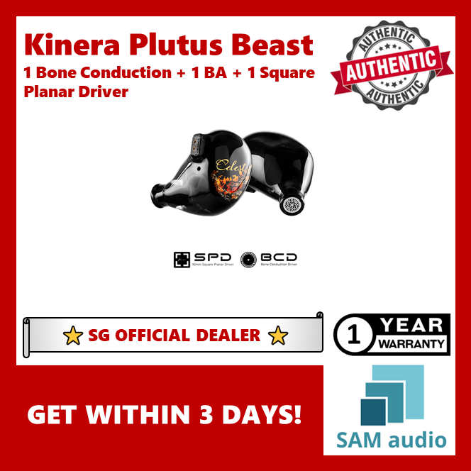 [🎶SG] Kinera Celest Plutus Beast 1 Bone Conduction Driver + 1BA + 1 Square Planar Driver